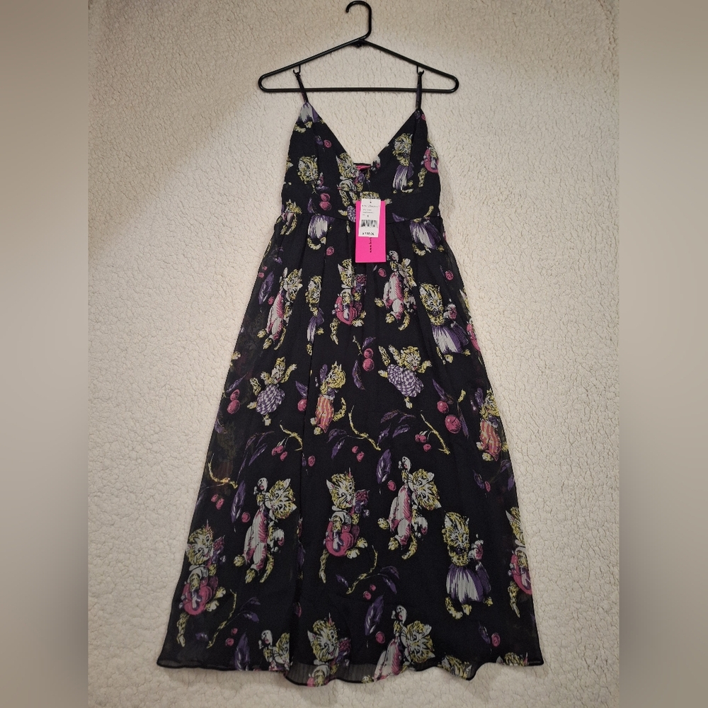Betsey Johnson Rare Kitty Maxi Dress NWT